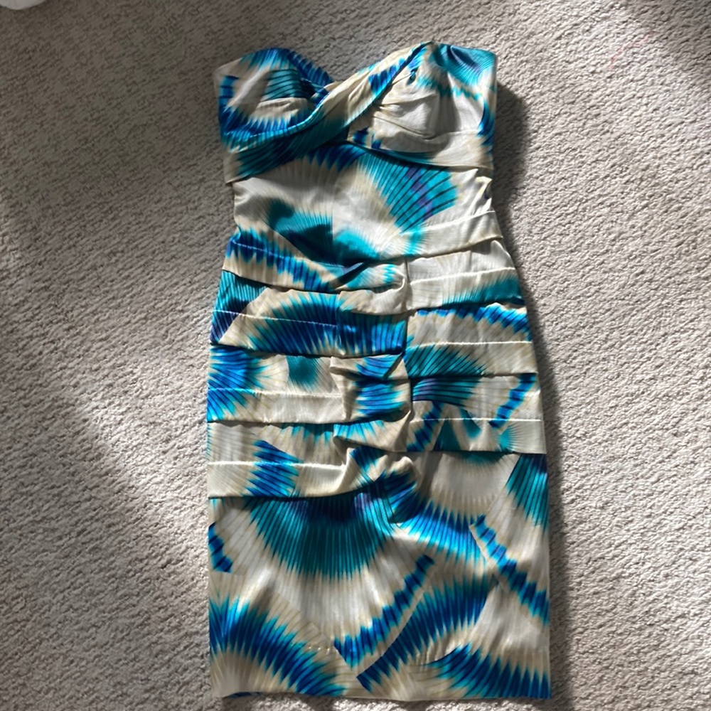 Nicole Miller strapless lined silk dress